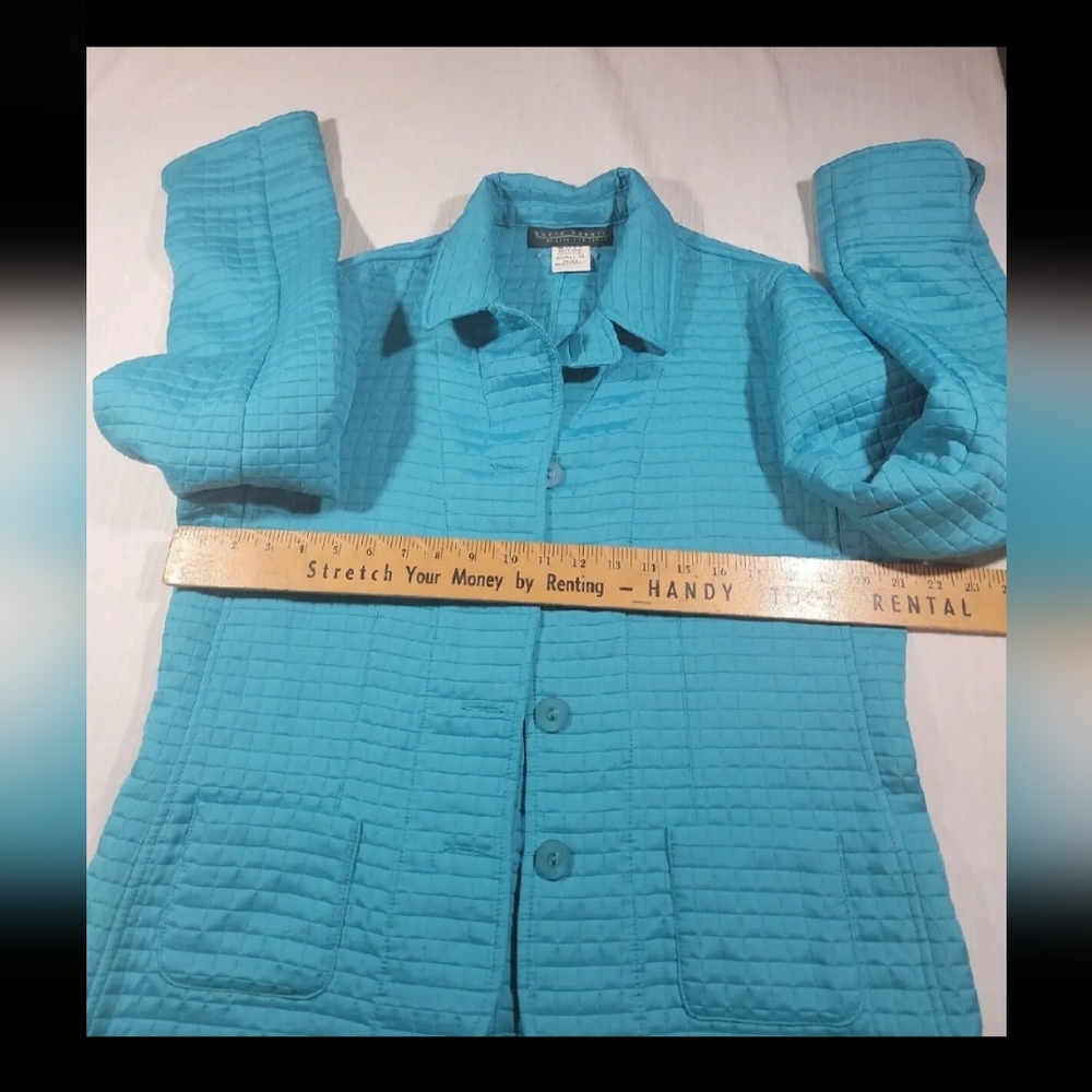 Harve Benard Collection Teal Quilted Jacket Size 14 - Picture 5 of 9